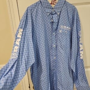 RAM Blue Casual Button Down Shirt for Men